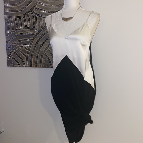 Zara - Black & White Midi Slip Dress - Picture 7 of 8
